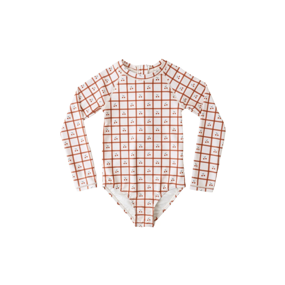 Rylee + Cru - Delphine Rashguard One Piece - Cherry Check *FINAL SALE*
