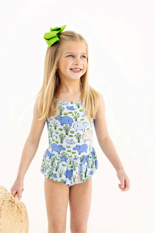 The Beaufort Bonnet Company - Grace Bay Bathing Suit - Bal Harbour Hippo - Beale Street Blue