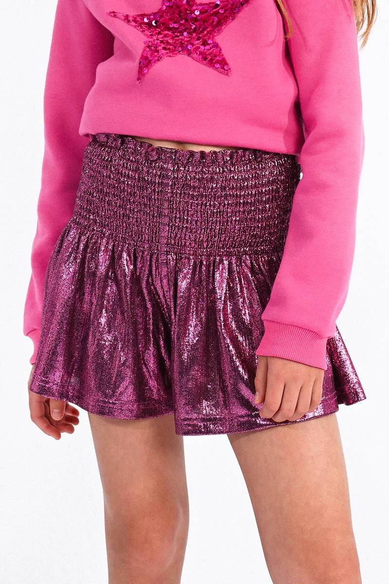 Molly Bracken - Shorts with Smocked Waistband - Pink *FINAL SALE*