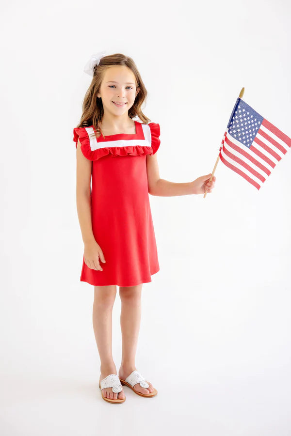 The Beaufort Bonnet Company - Darla Dress - Richmond Red/Worth Avenue White