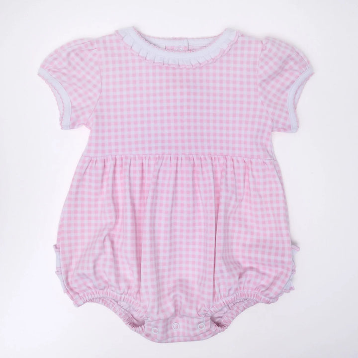 Magnolia Baby - Mini Checks Ruffle Bubble - Pink