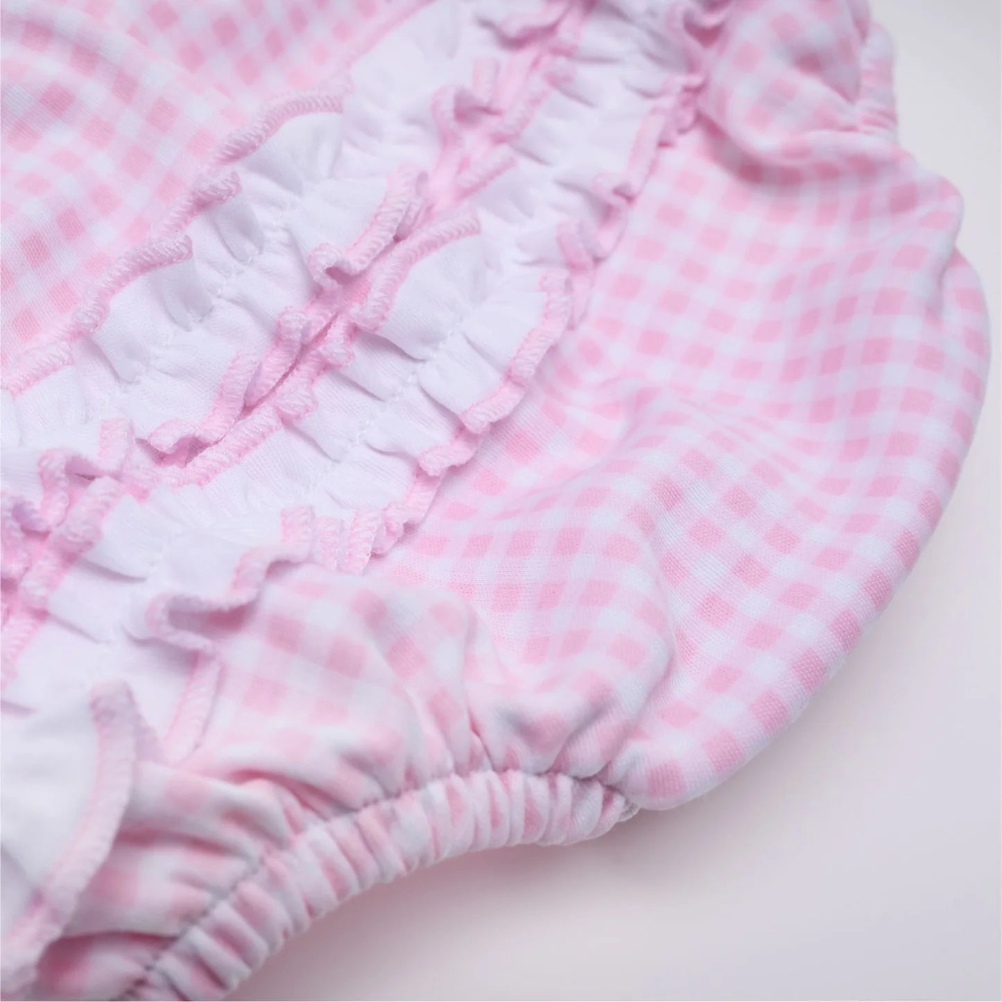 Magnolia Baby - Mini Checks Ruffle Bubble - Pink