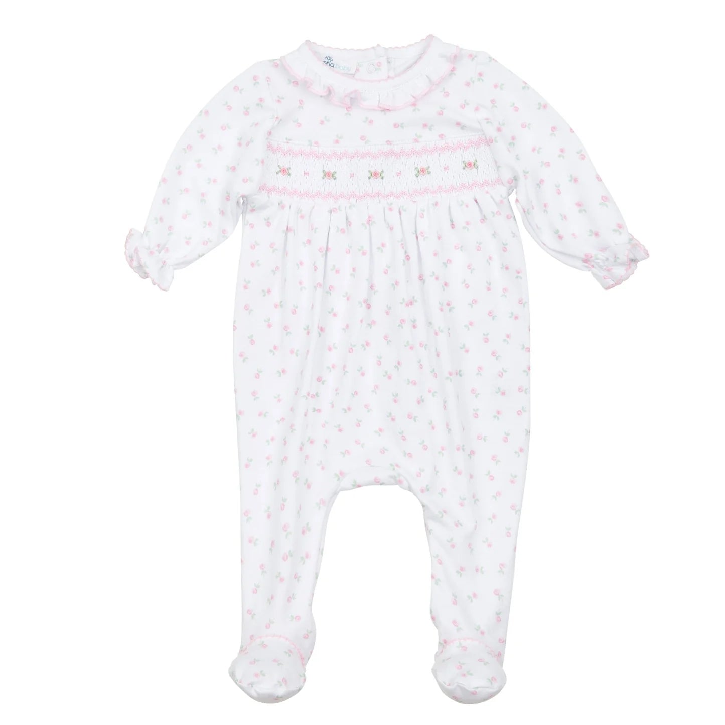Magnolia Baby - Juliette’s Classics Smocked Printed Footie - Pink