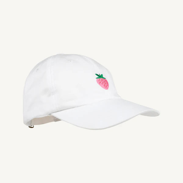 The Beaufort Bonnet Company - Covington Cap - Worth Avenue White/Strawberry Appliqué