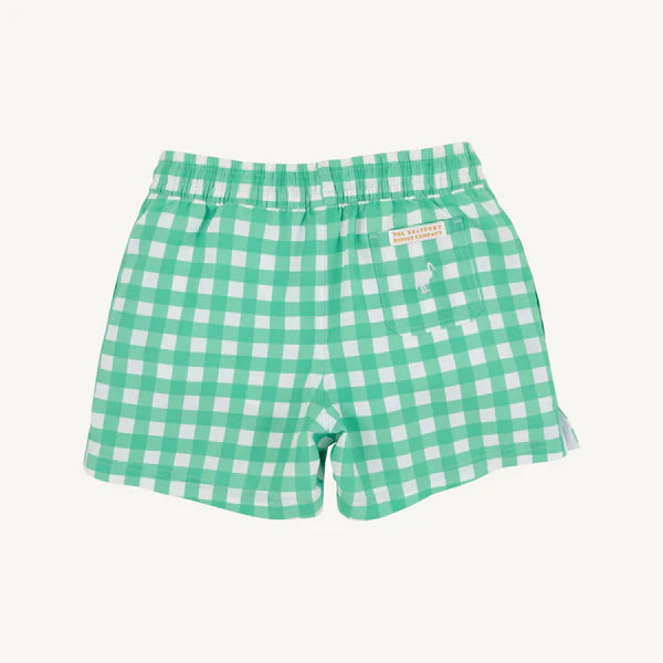 The Beaufort Bonnet Company - Tortola Trunks - Gibson Island Green Gingham
