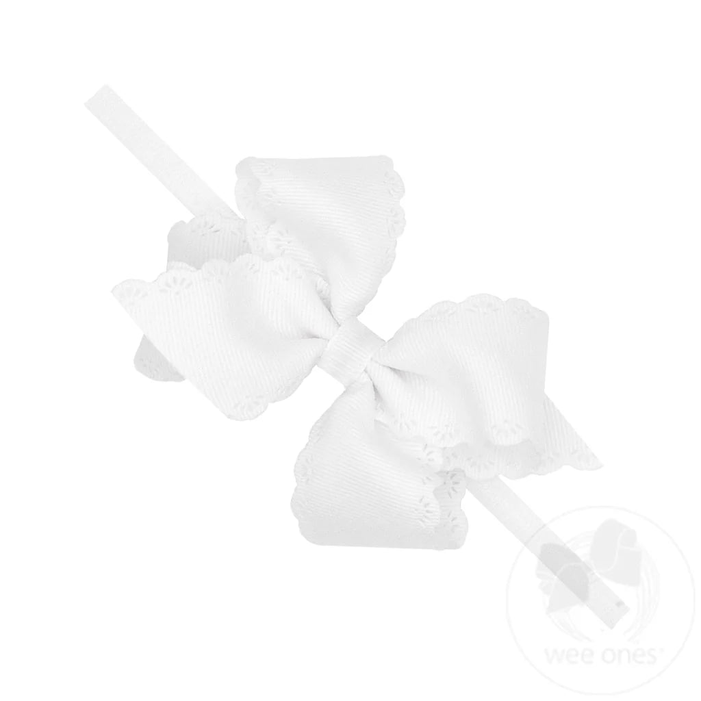 Wee Ones - Extra Small Grosgrain Bow on Matching Skinny Nylon Band