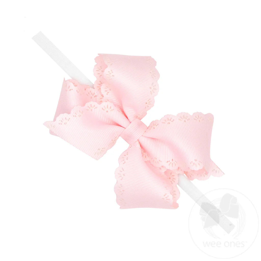 Wee Ones - Extra Small Grosgrain Bow on Matching Skinny Nylon Band