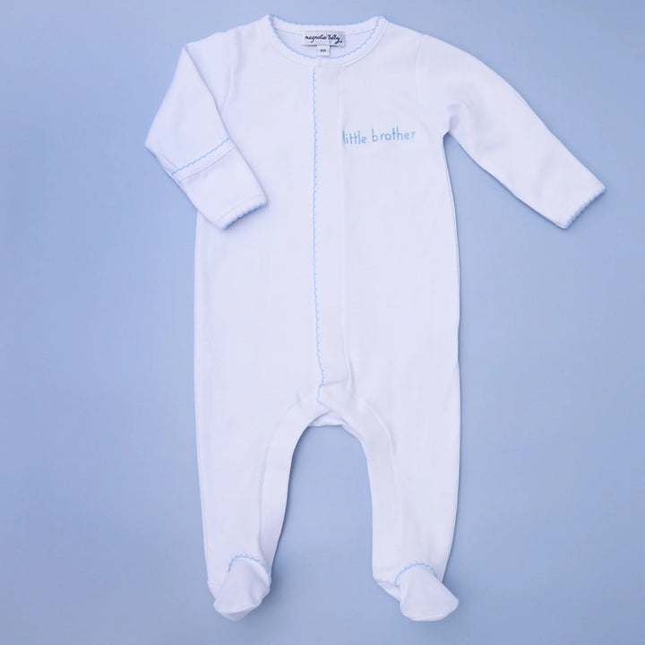 Magnolia Baby - Little Brother Embroidered Footie