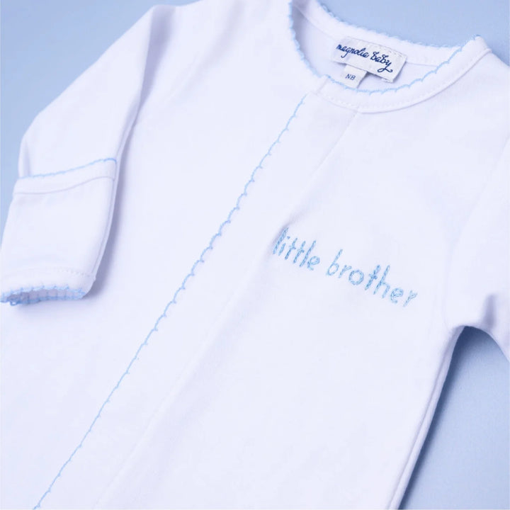 Magnolia Baby - Little Brother Embroidered Footie