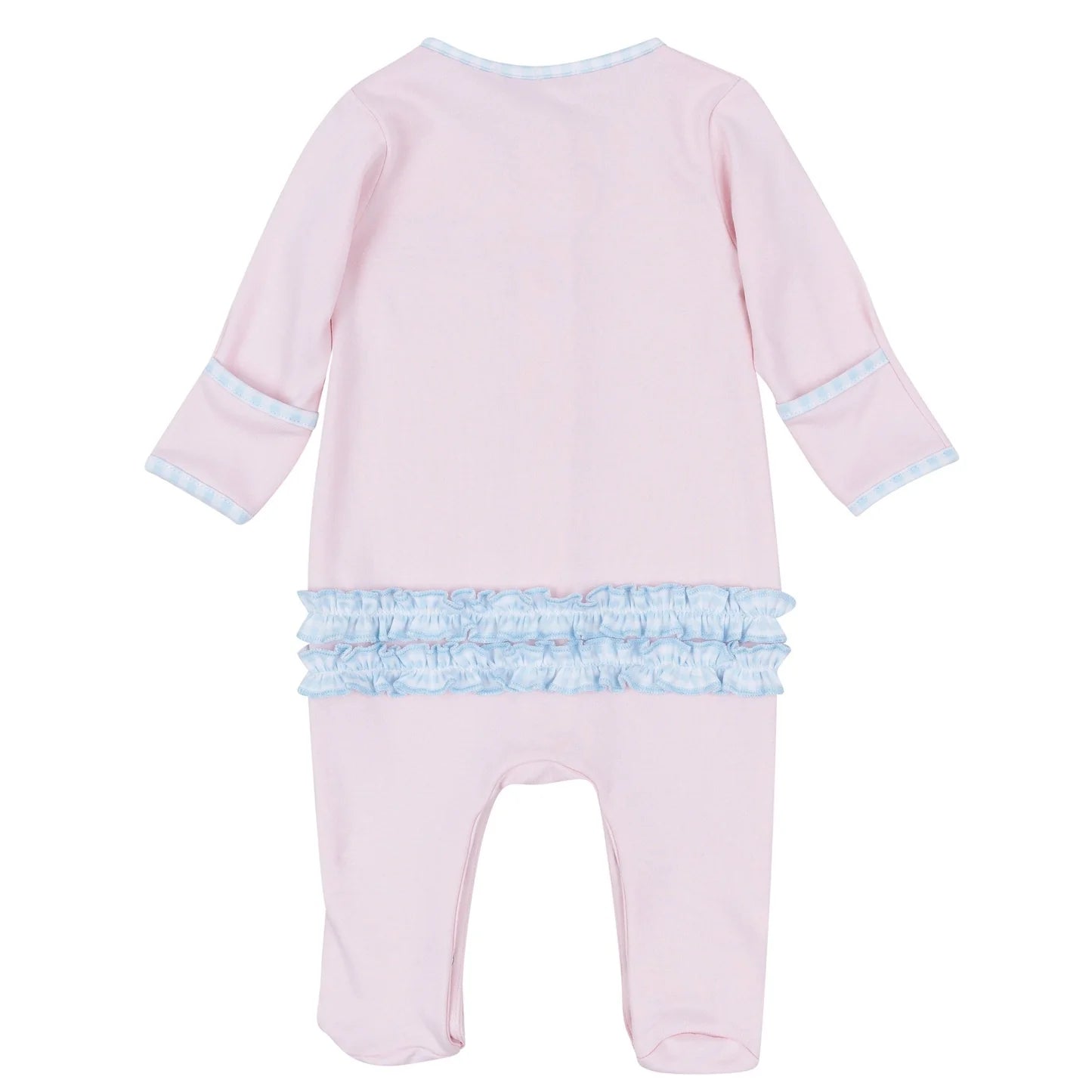 Magnolia Baby - Bowtique Pumpkin Appliqué Ruffle Zip Footie - Pink