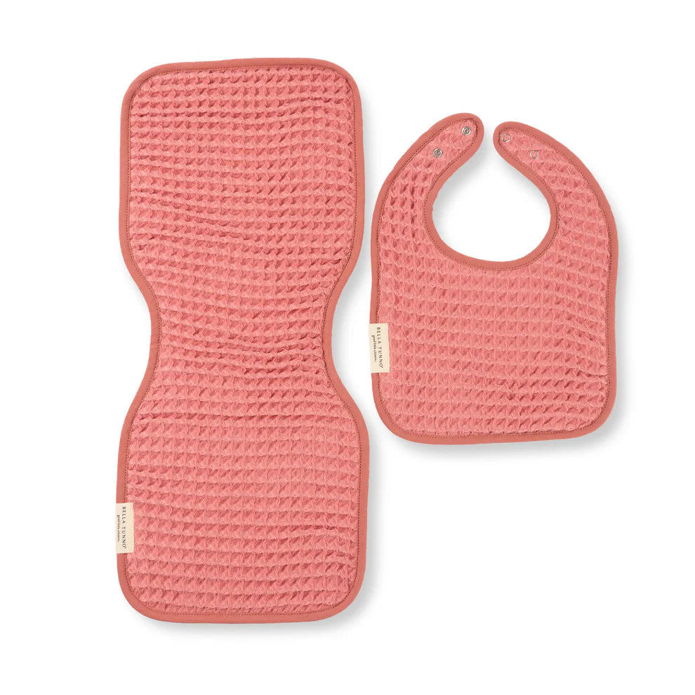 Bella Tunno - Burp Cloth/Bib Set Sea Foam - Watermelon