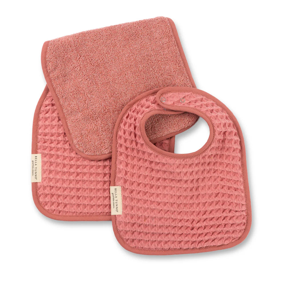 Bella Tunno - Burp Cloth/Bib Set Sea Foam - Watermelon