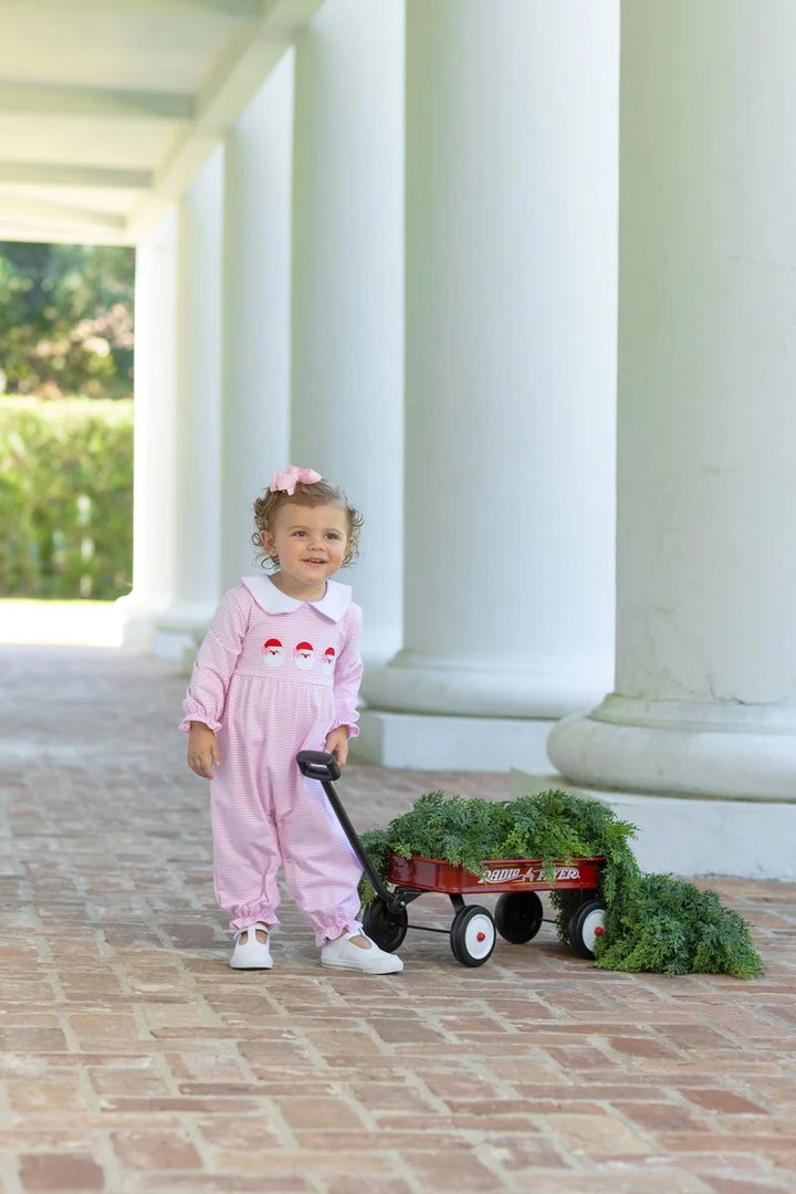 Santa Trio Romper - Pink