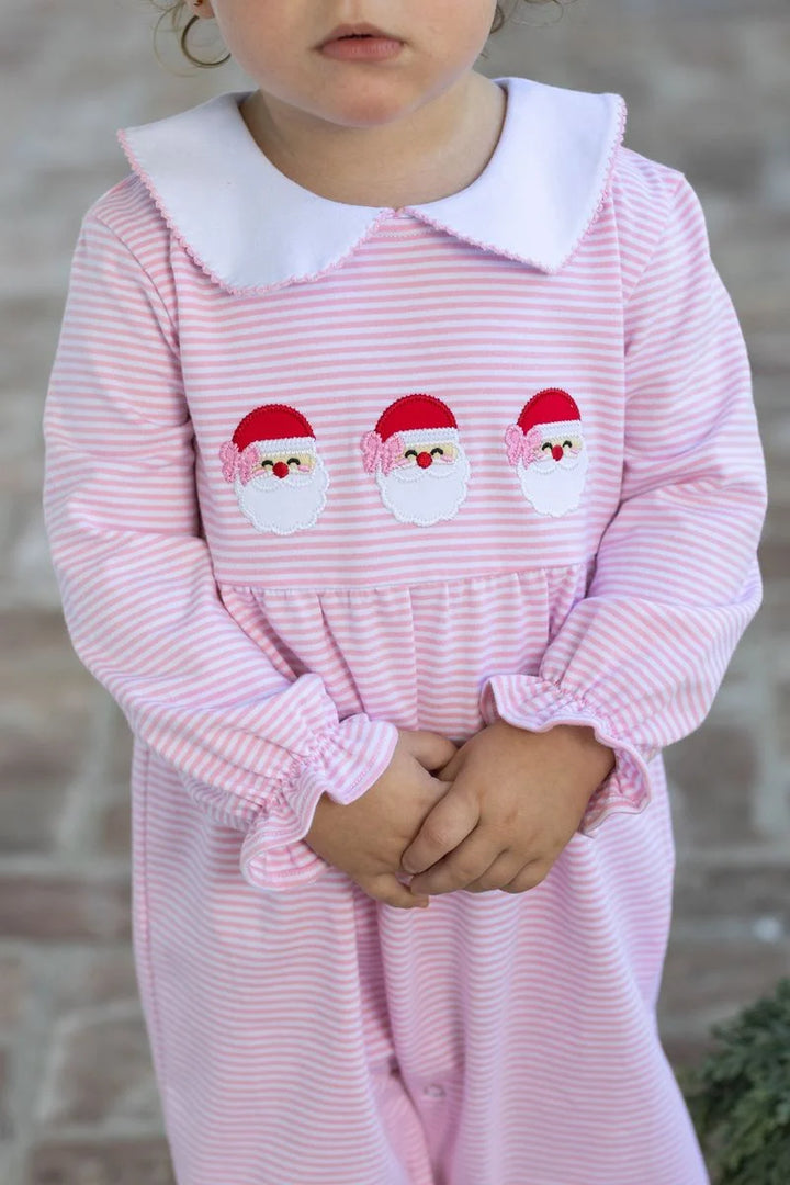 Santa Trio Romper - Pink