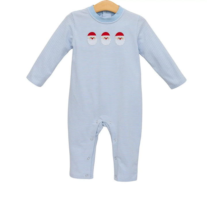 Santa Trio Romper - Blue