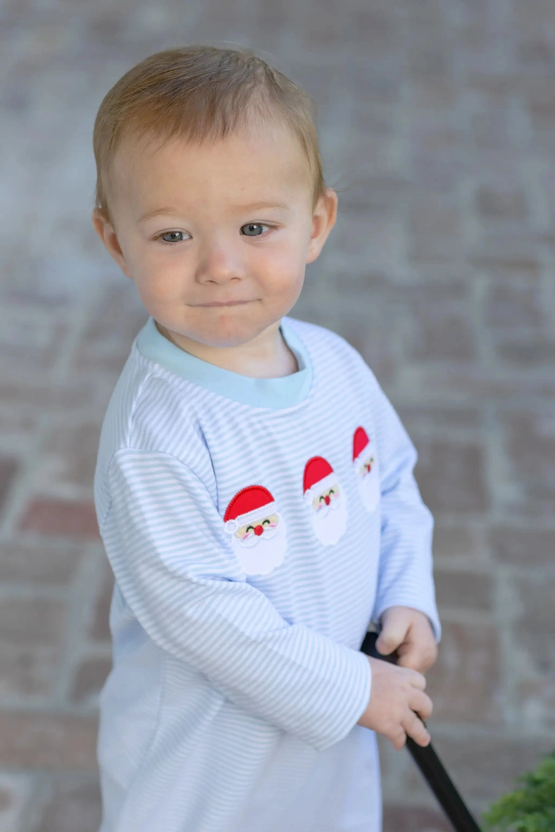 Santa Trio Romper - Blue