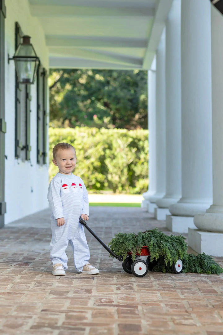 Santa Trio Romper - Blue