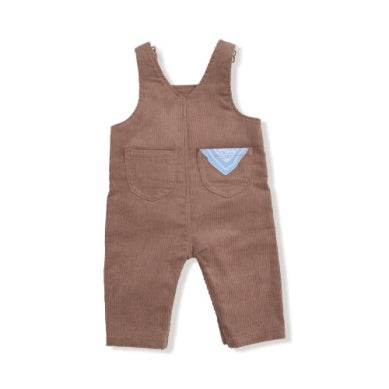 Angel Dear - Little Farm Overalls - Chocolate Malt Corduroy