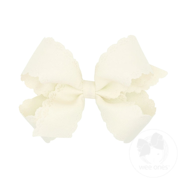 Wee Ones - Small King Eyelet Embossed Hair Bow