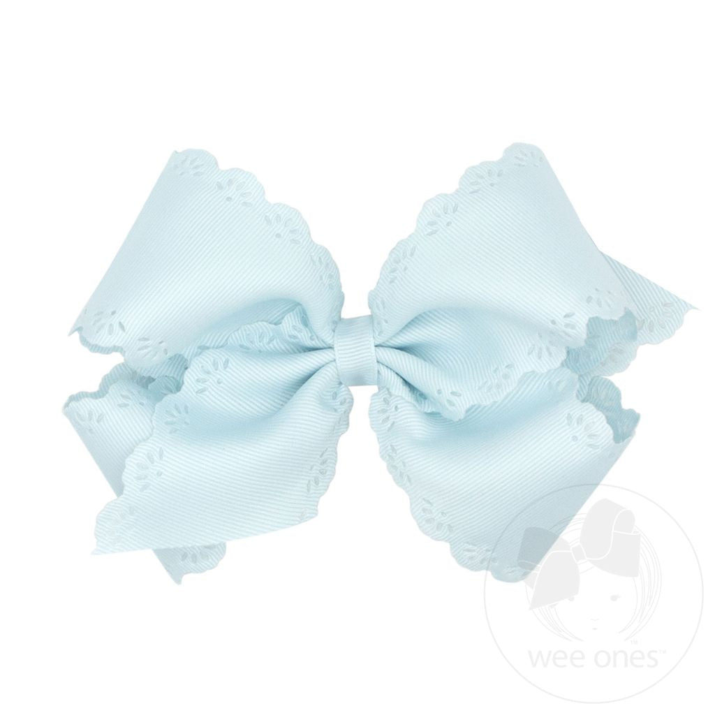Wee Ones - Small King Eyelet Embossed Hair Bow