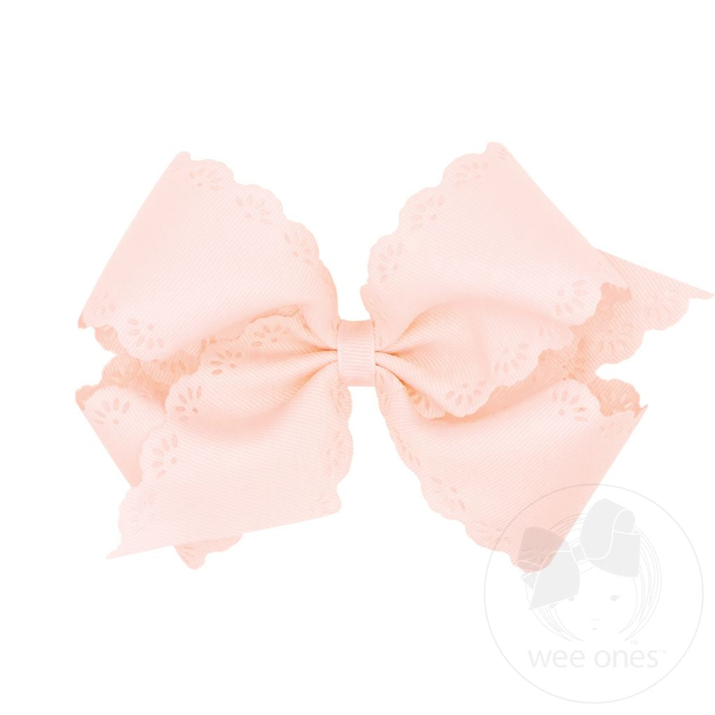 Wee Ones - Small King Eyelet Embossed Hair Bow