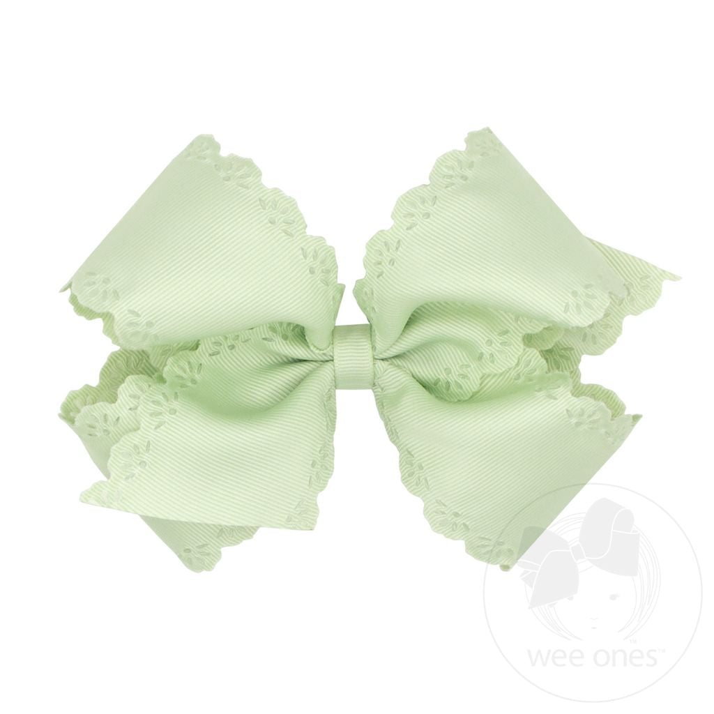Wee Ones - Small King Eyelet Embossed Hair Bow