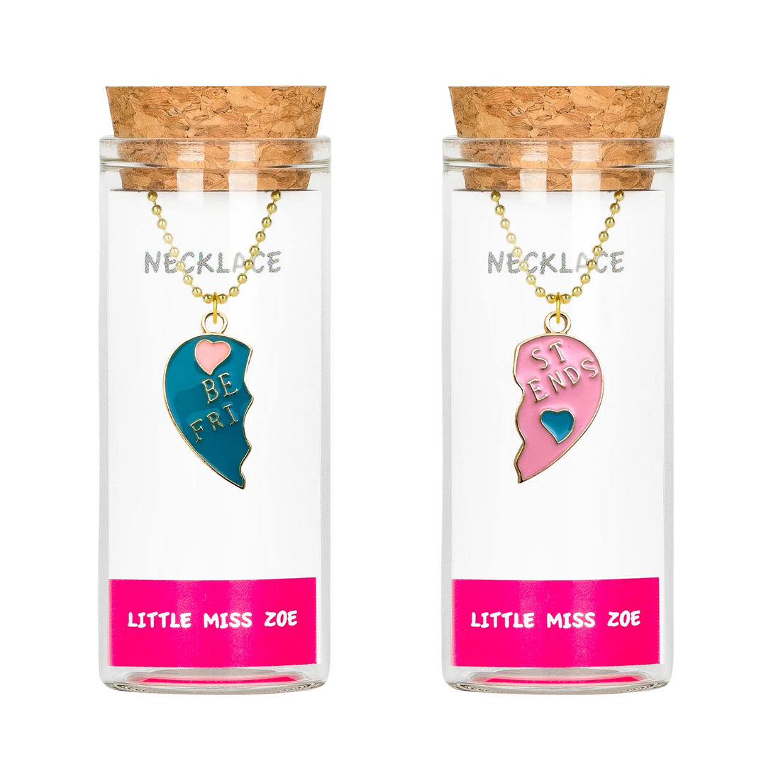 Little Miss Zoe - Charming Necklace In A Bottle - Left and Right BFF Necklace