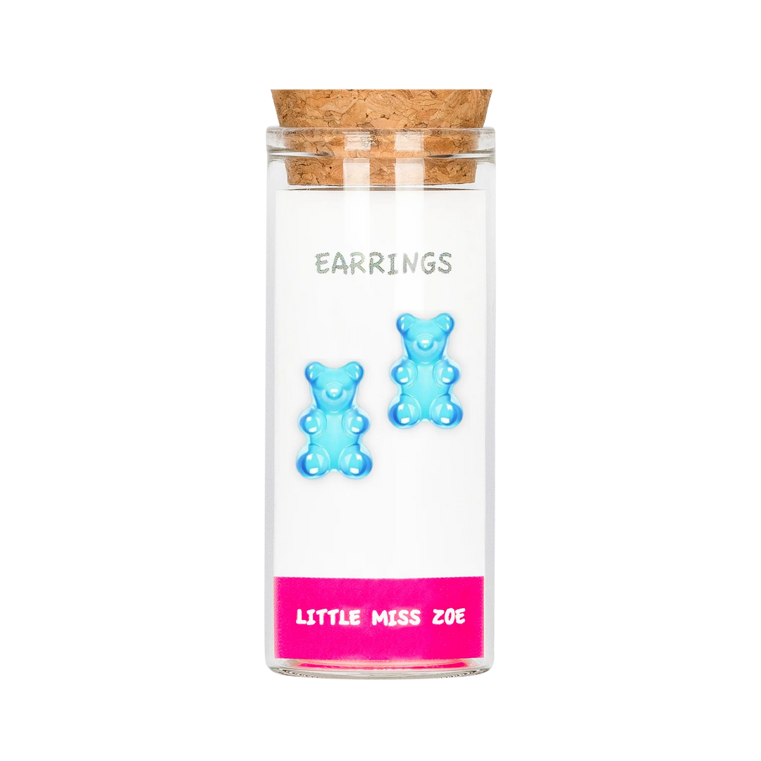 Little Miss Zoe - Yummy Bear Earrings - Blue