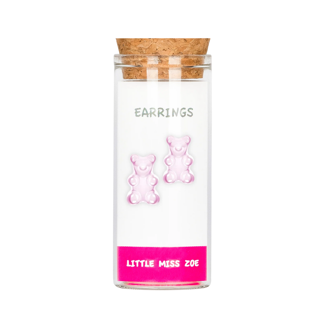 Little Miss Zoe - Yummy Bear Earrings - Pink