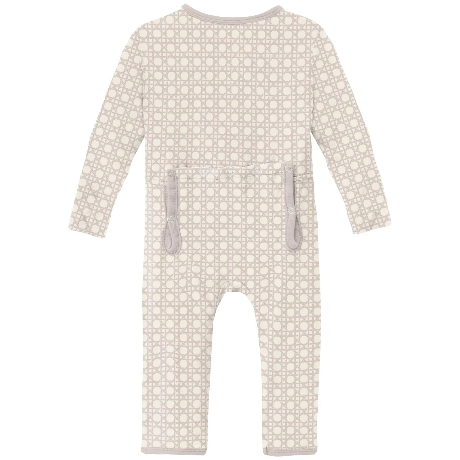 Kickee Pants - Print Coverall with 2 Way Zipper - Latte Wicker