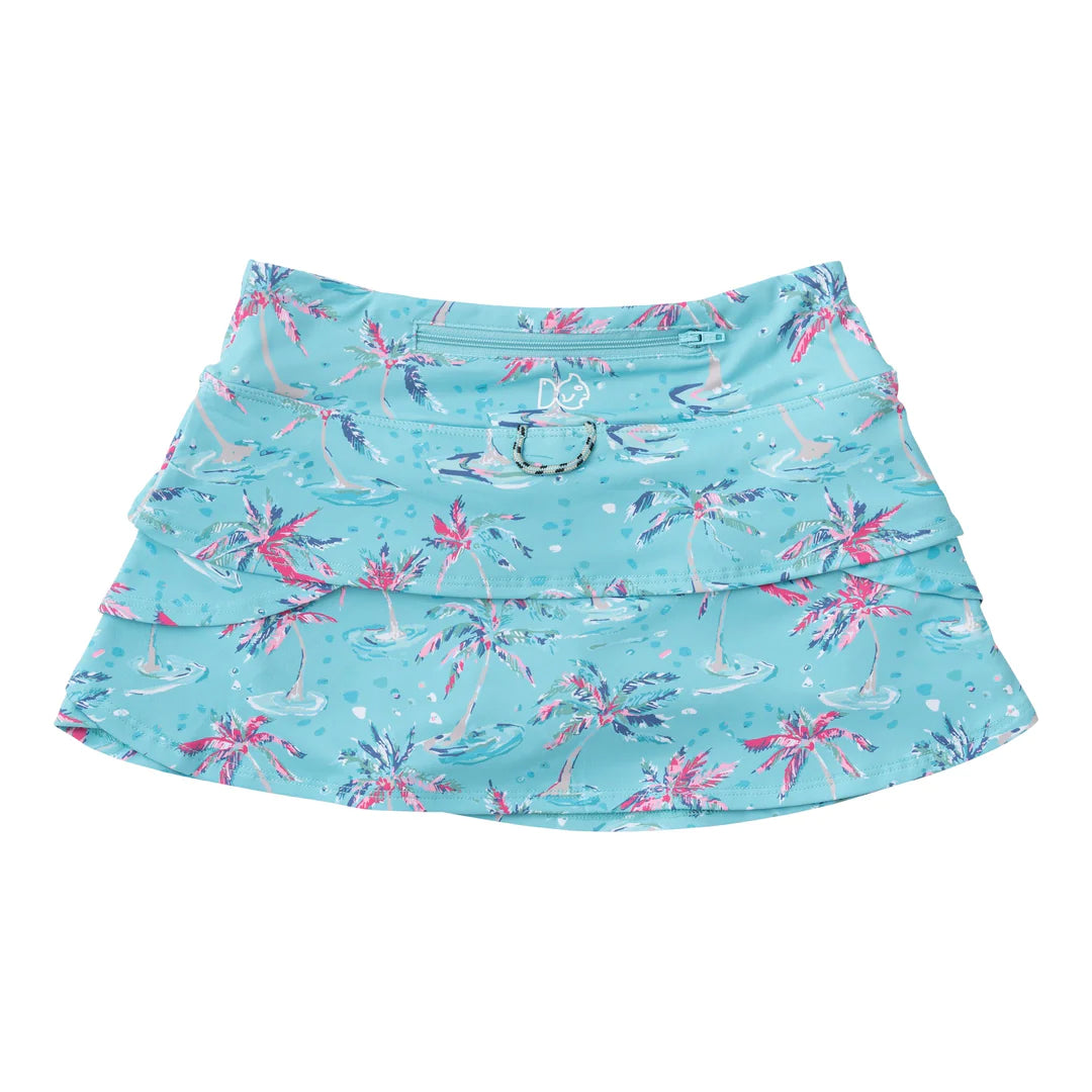 Prodoh - Starboard Swing Skort - Pool Blue Palm Print