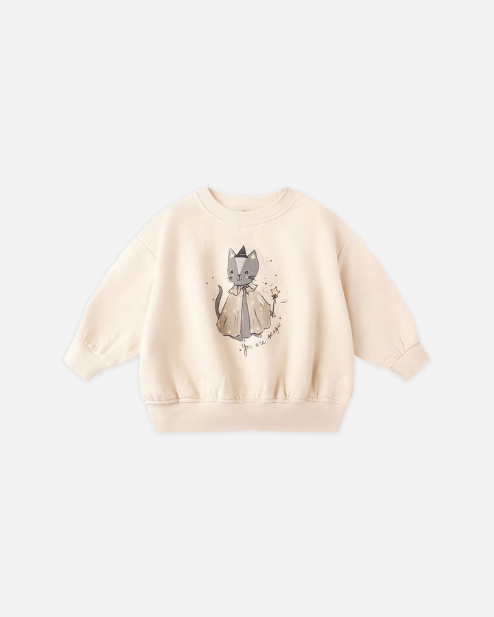Quincy Mae - Relaxed Fleece Sweatshirt - Magic Cat *FINAL SALE*