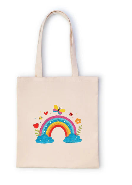 Cupcakes & Cartwheels - Stitch Embroidery Tote Bag Kit