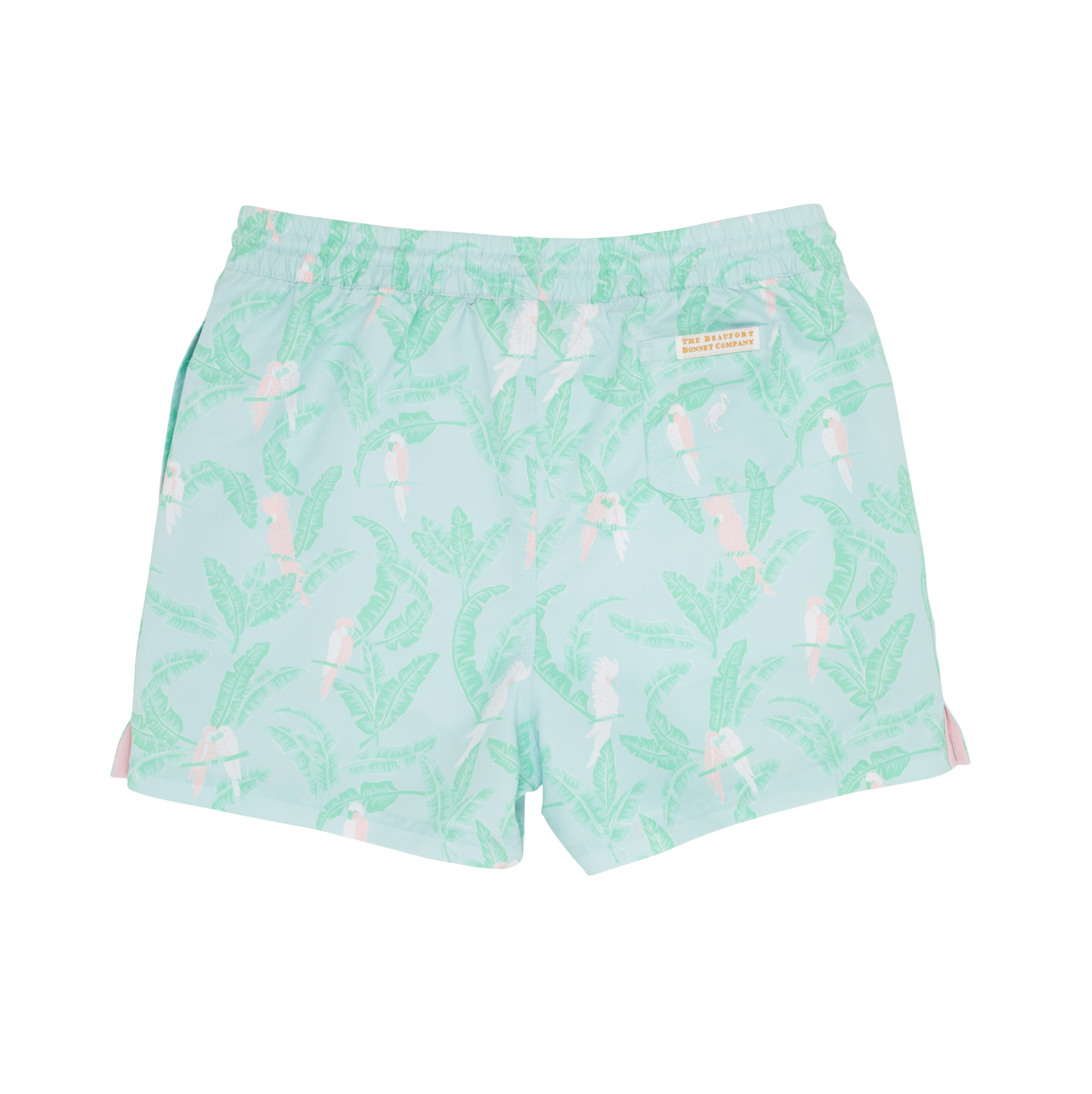 The Beaufort Bonnet Company - Toddy Swim Trunks - Parrot Island Palms/Worth Ave White