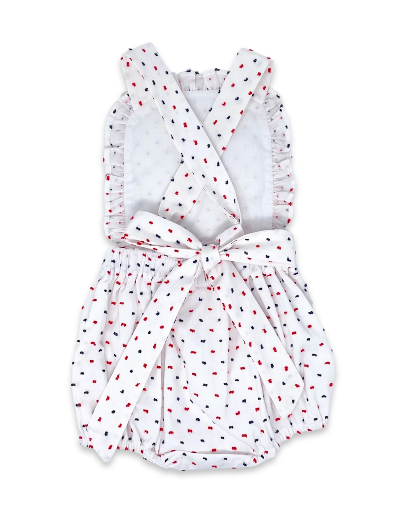 Lullaby Set - Margaux Bubble - Navy and Red Swiss Dot