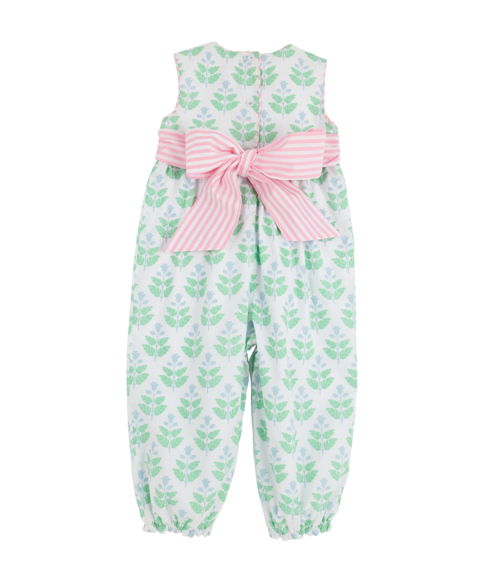 The Beaufort Bonnet Company - Sleeveless Rebecca Romper - Hanover Hand Block/Pier Party Pinckney Pink Stripe