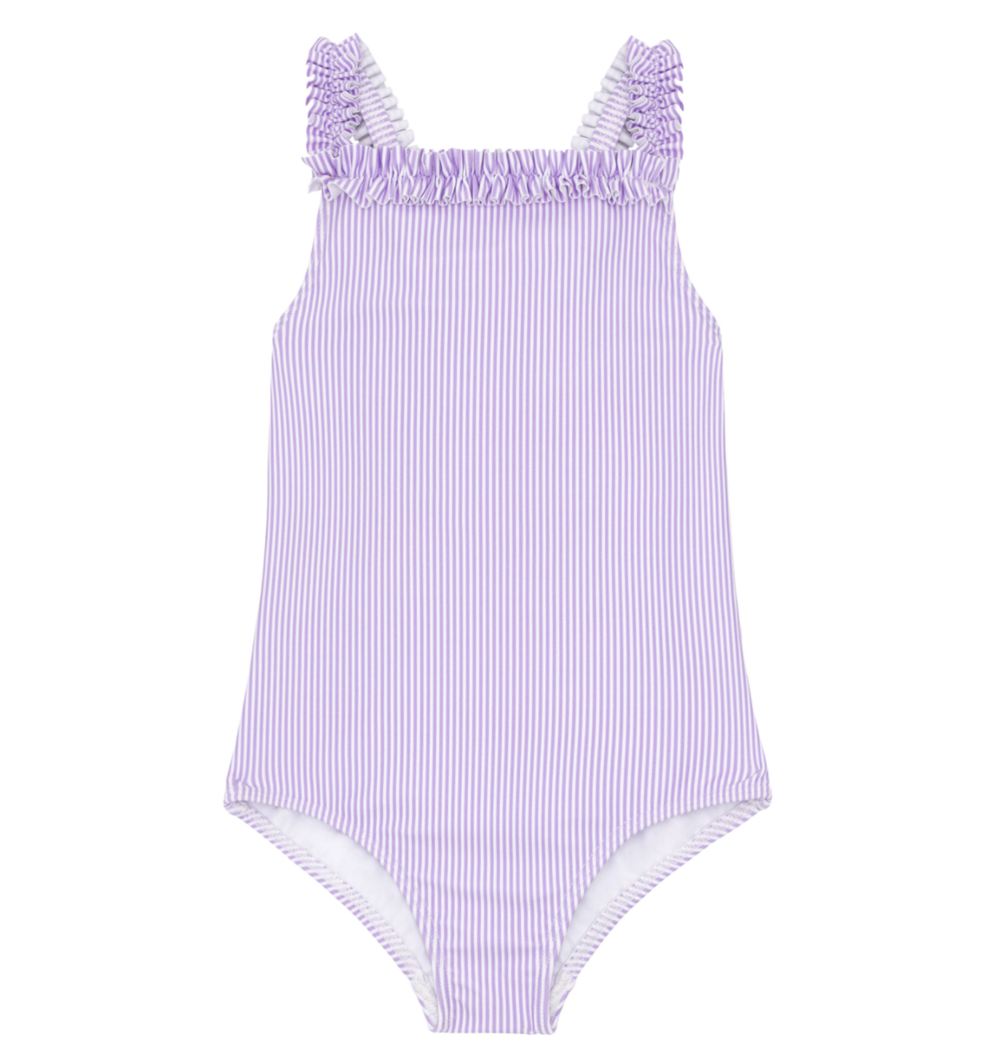 Minnow - Lavender Micro Stripe Ruched Strap One Piece