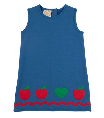 The Beaufort Bonnet Company - Annie Apron Dress - Wood Boat Blue/Richmond Red/Apples and Heart *FINAL SALE*