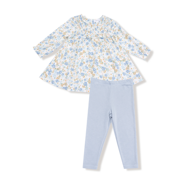 Angel Dear - Ruffle L/S Dress and Legging - Sweet Rose Calico