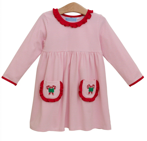 Trotter Street Kids - Candy Cane Embroidery Dress