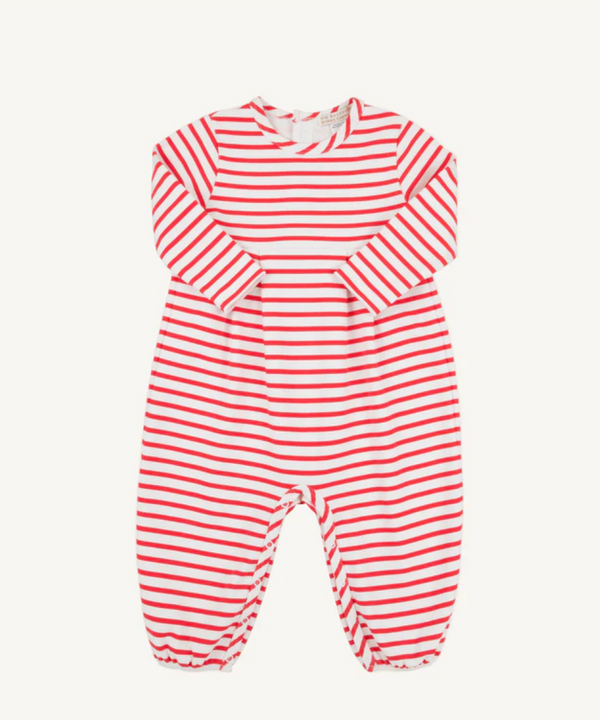 The Beaufort Bonnet Company - Long Sleeve Bradford Romper - Richmond Red Stripe *FINAL SALE*