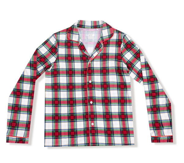 Angel Dear - Adult Long Sleeve Button Up Pajama Top - Holiday Plaid