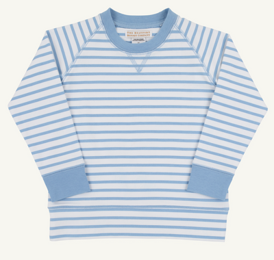 The Beaufort Bonnet Company - Cassidy Comfy Crewneck Boys - Sarasota Sky Stripe