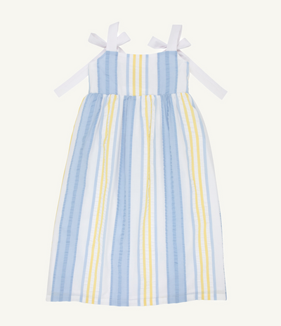 The Beaufort Bonnet Company - Macie Midi Dress - SoBro Seersucker/Worth Ave White