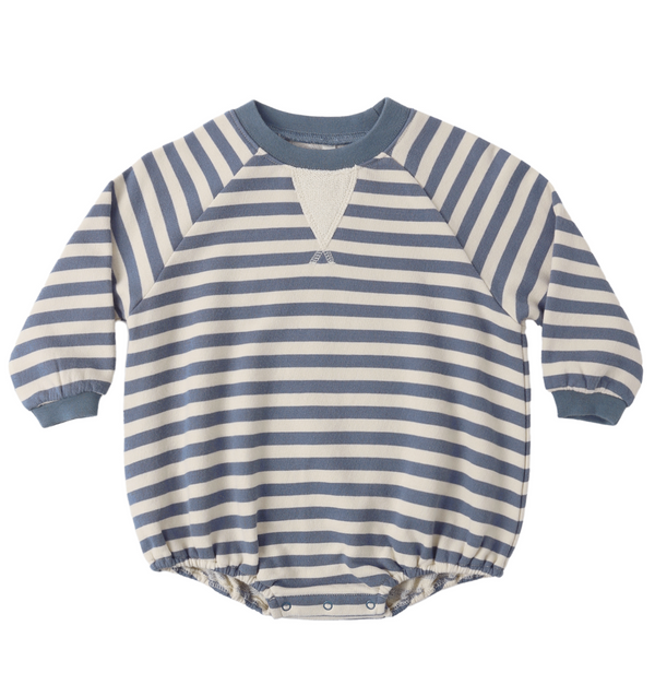 Rylee + Cru - Crewneck Romper - Marine Stripe