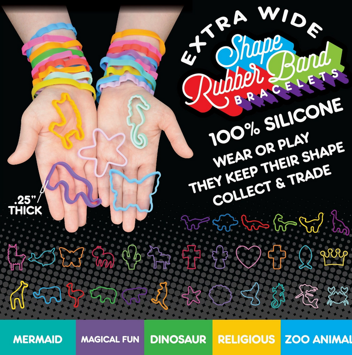Silicone Shaped Bracelet Pack - Assorted
