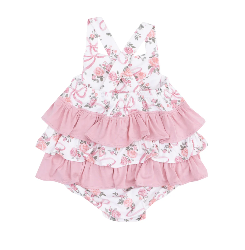 Angel Dear - Ribbons and Flowers Ruffle Sunsuit