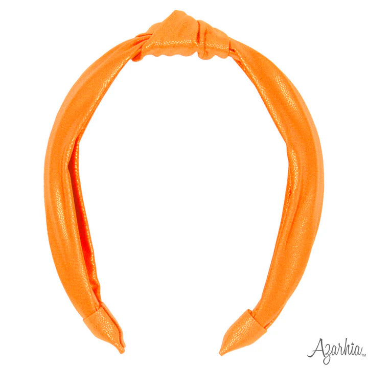 Azharia -Top Knot Headband in Orange Shimmer