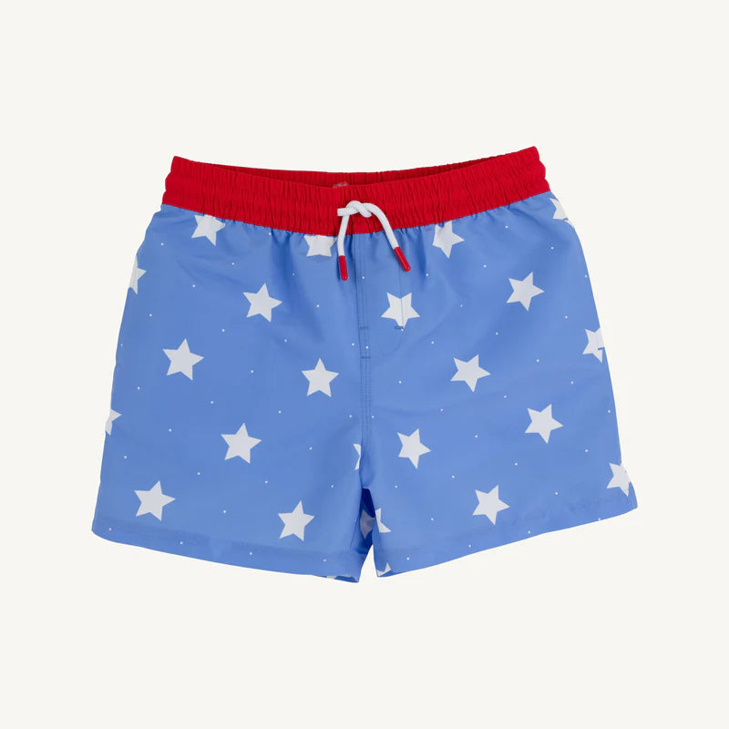 The Beaufort Bonnet Company - Tortola Trunks - North Sea Stars with Richmond Red