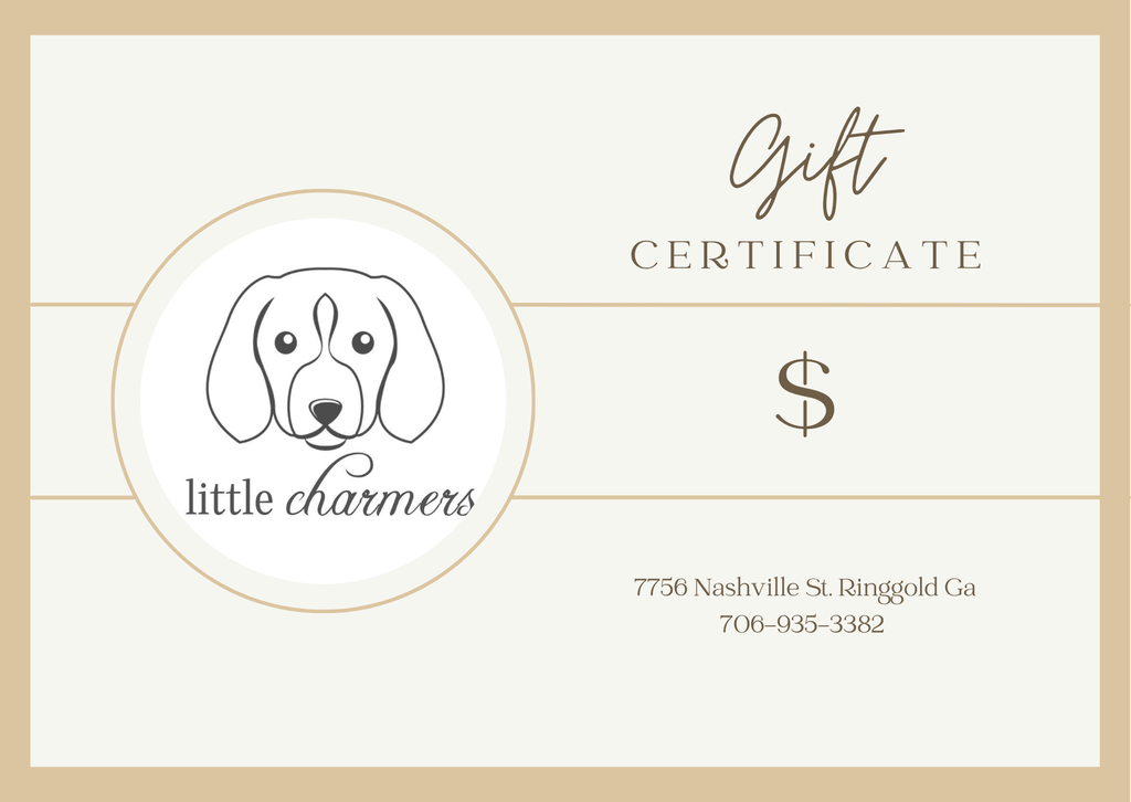 Little Charmers Giftcard image — white minimalist gift certificate